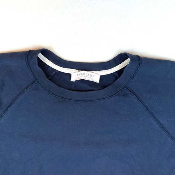 Everlane Navy Blue Cotton Crewneck Sweater Women’s M Read - Picture 3 of 11